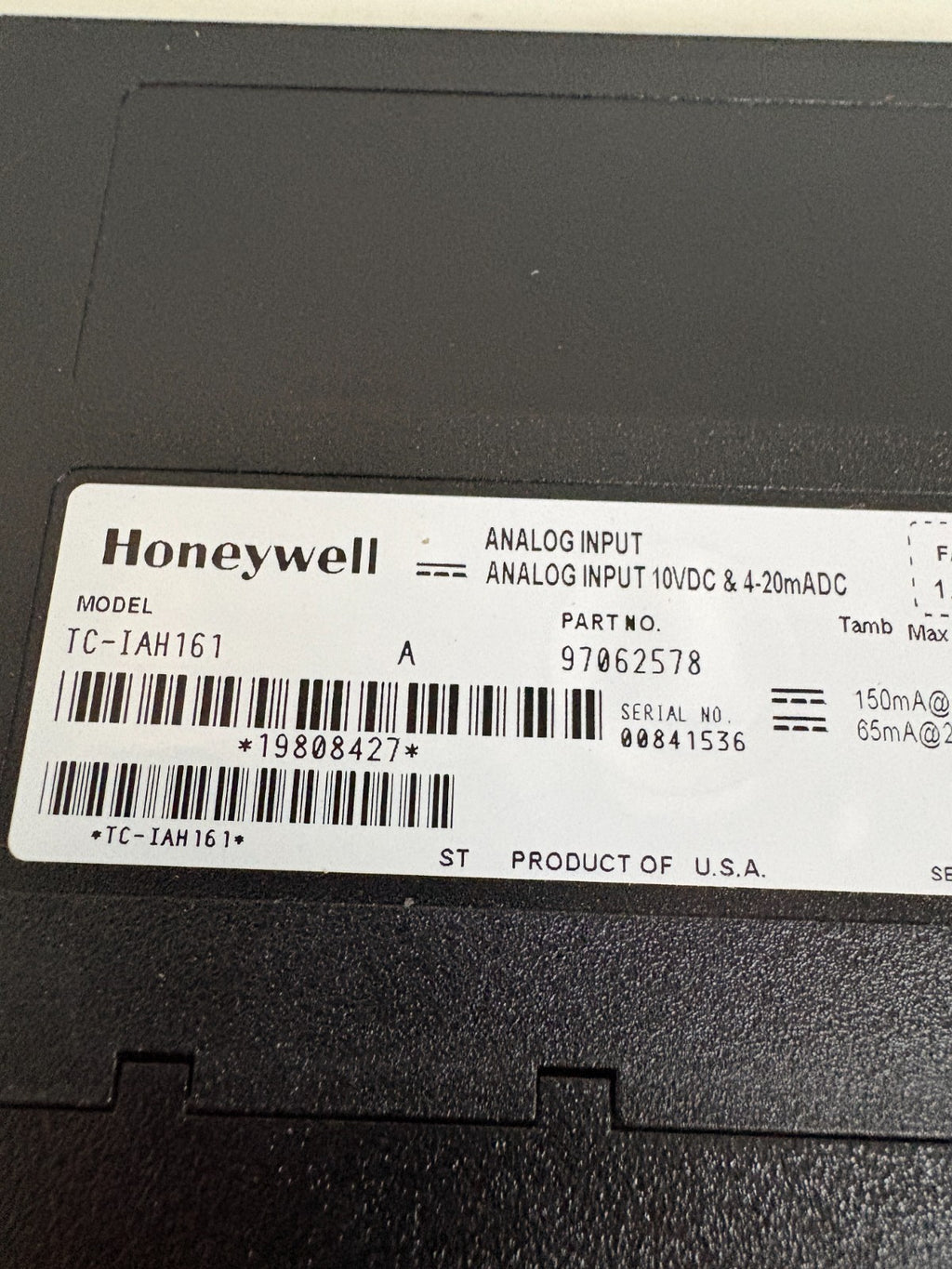 HONEYWELL ANALOG INPUT TC-IAH161 A 970 62578