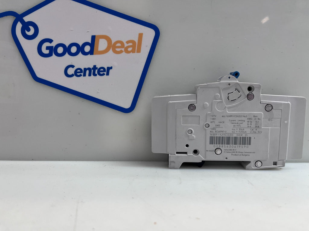 Lot of 3 ALLEN BRADLEY 1489-M1C020 SER D  1 pole Circuit Breaker