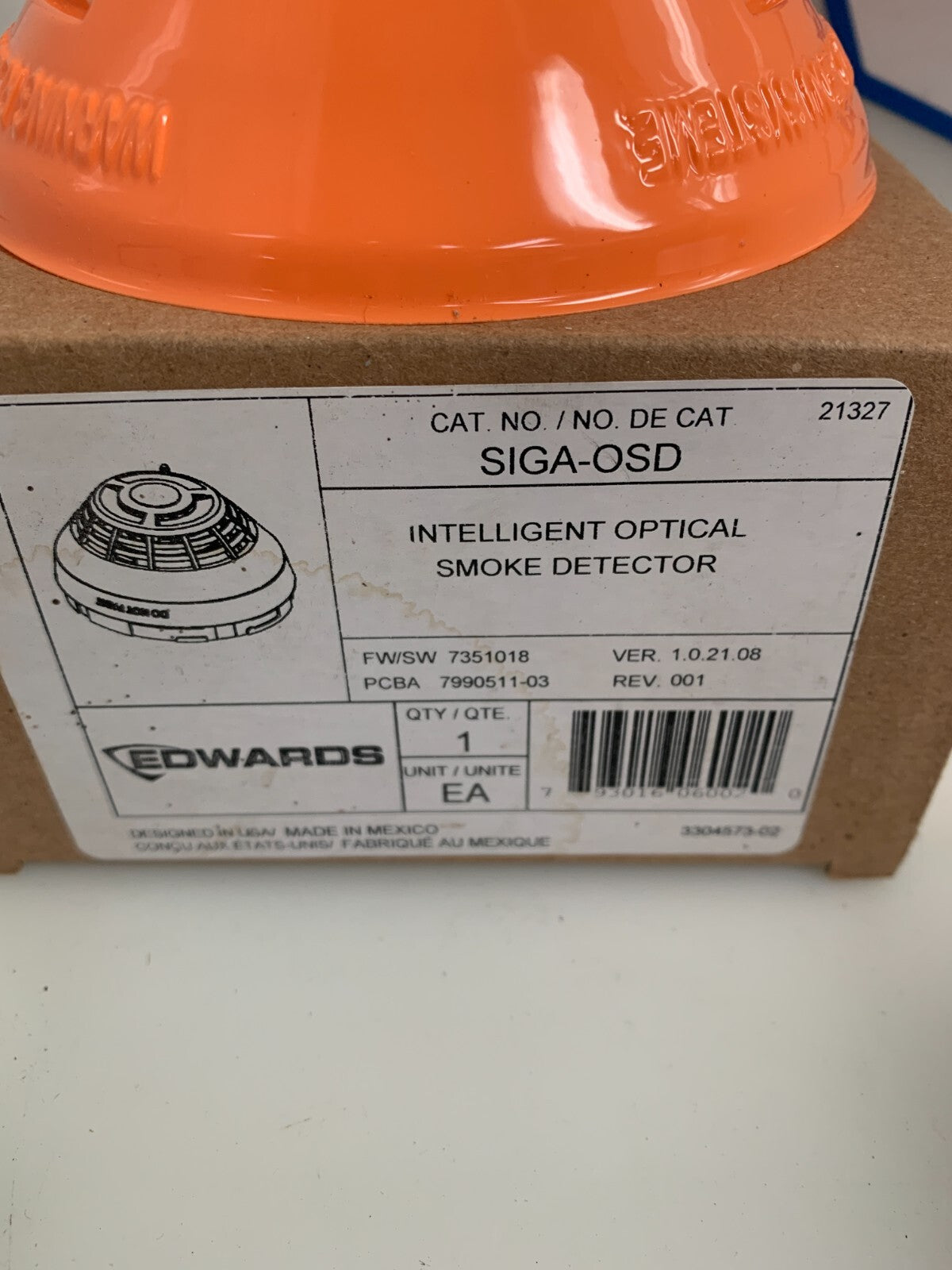 EDWARDS OPTICAL SMOKE DETECTOR SIGA-OSD