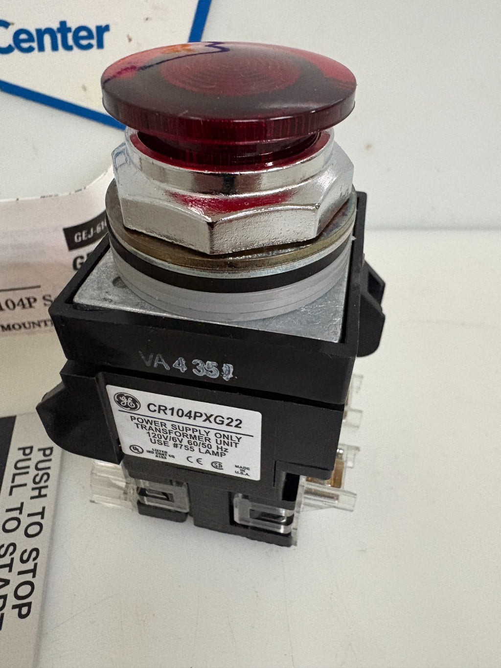 GENERAL ELECTRIC ULUM PUSH BUTTON TRANSFORMER TYPE CR104PBT11R5C2A11