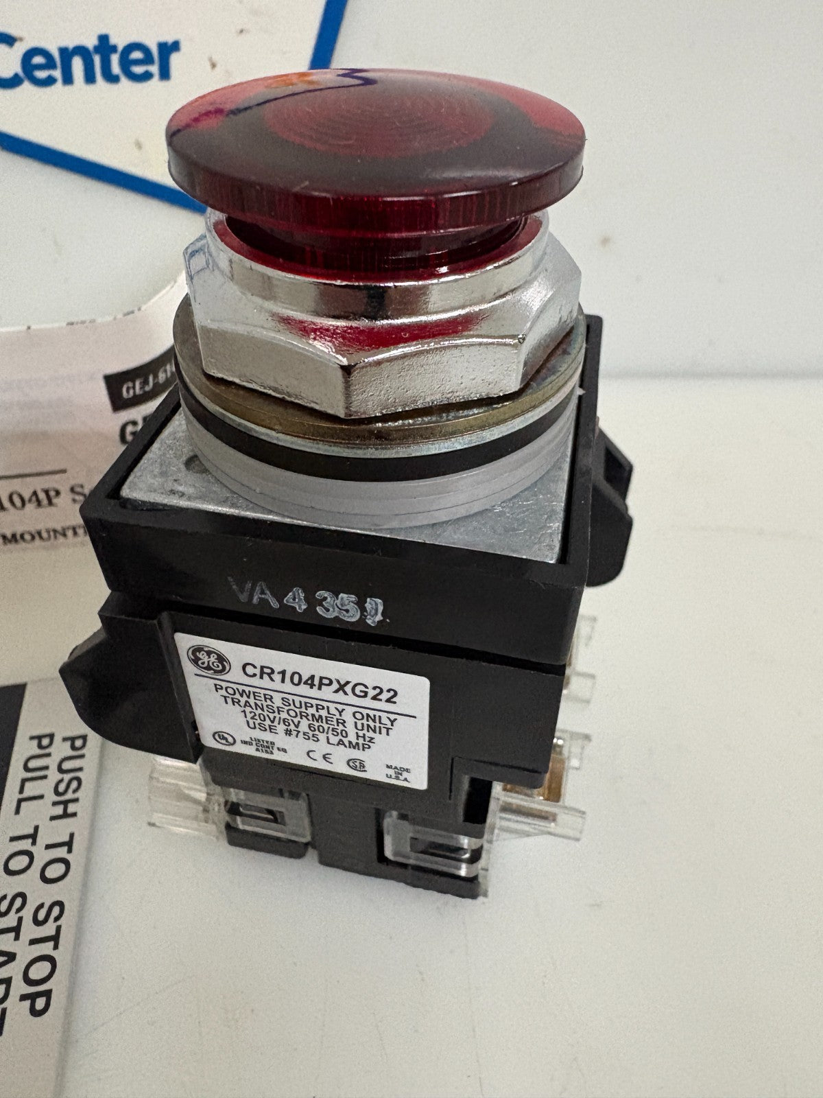 GENERAL ELECTRIC ULUM PUSH BUTTON TRANSFORMER TYPE CR104PBT11R5C2A11