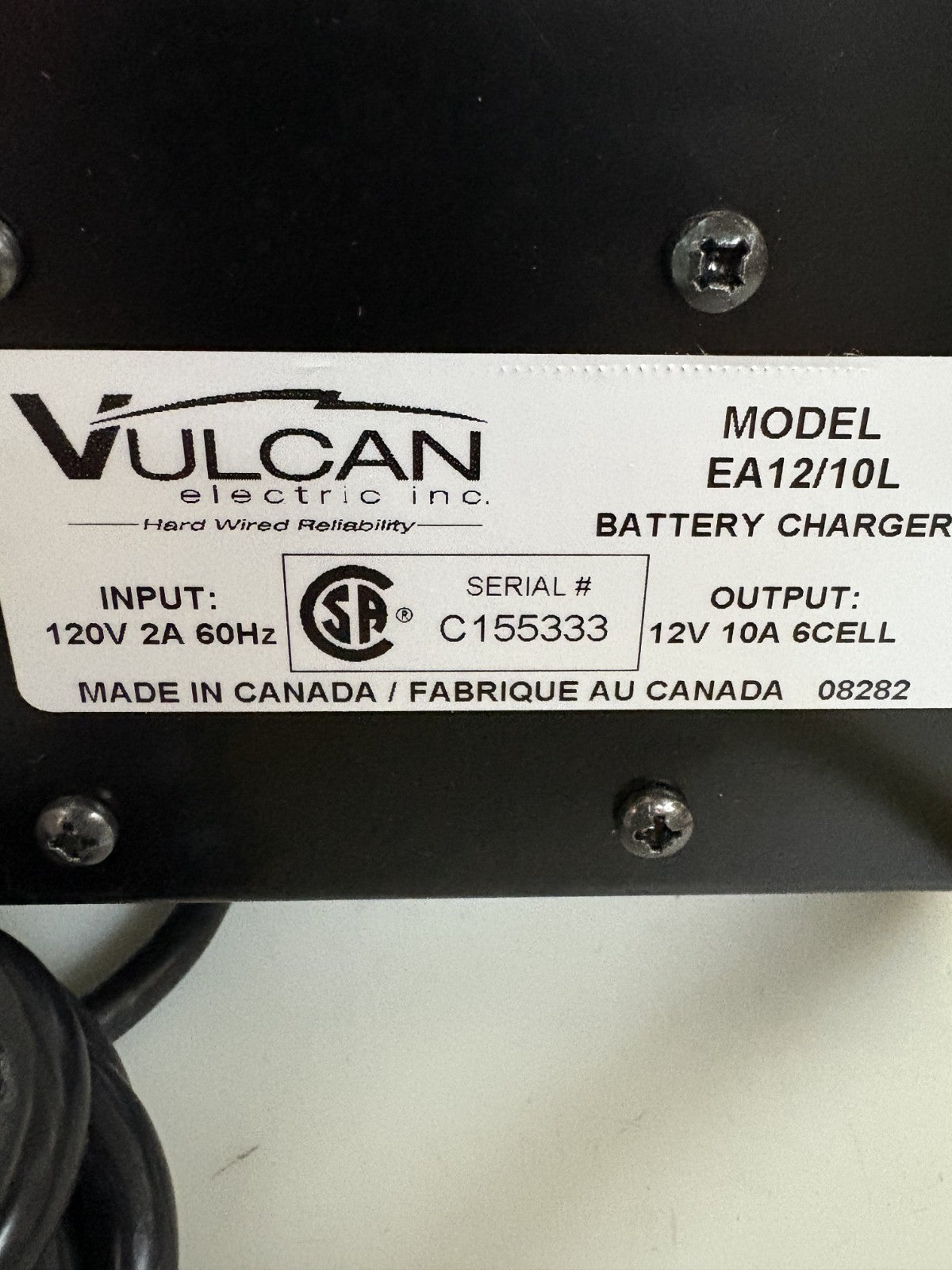 VULCAN 12V 10AMP BATTERY CHARGER EA12/10L2