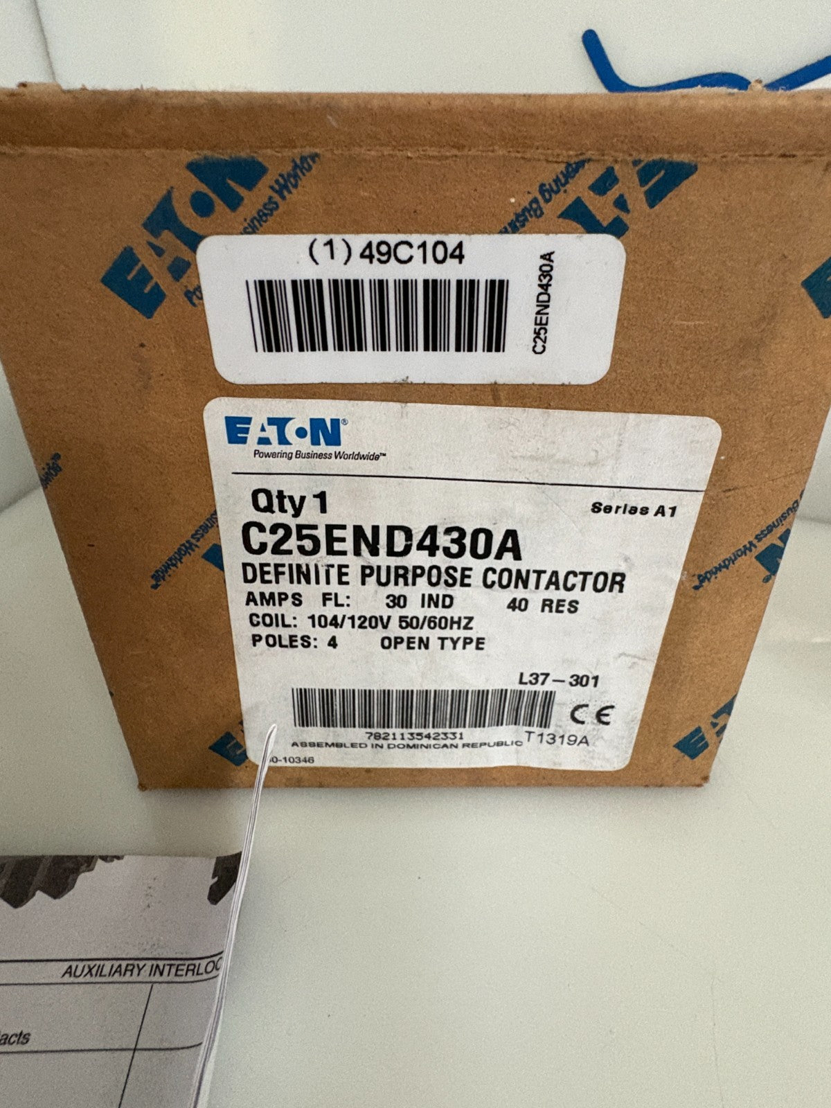 EATON DEFINITE PURPOSE CONTACTOR C25END430A