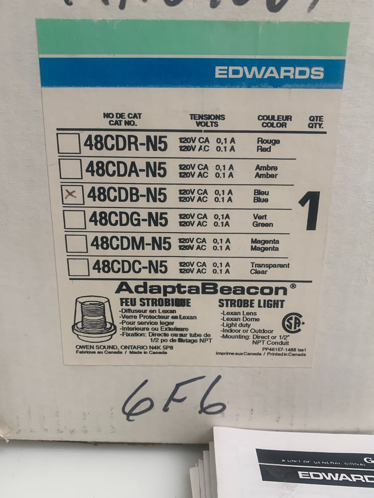 EDWARDS 48CDB-N5 Strobe Light Blue