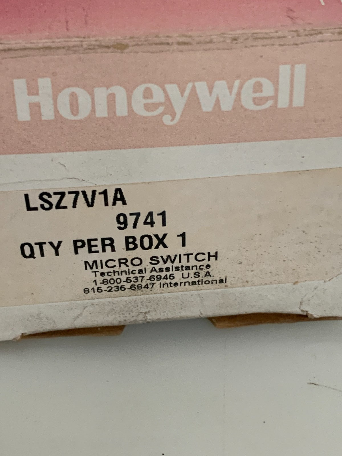 HONEYWELL H DUTY LIMIT SWITCH LSZ7V1A3