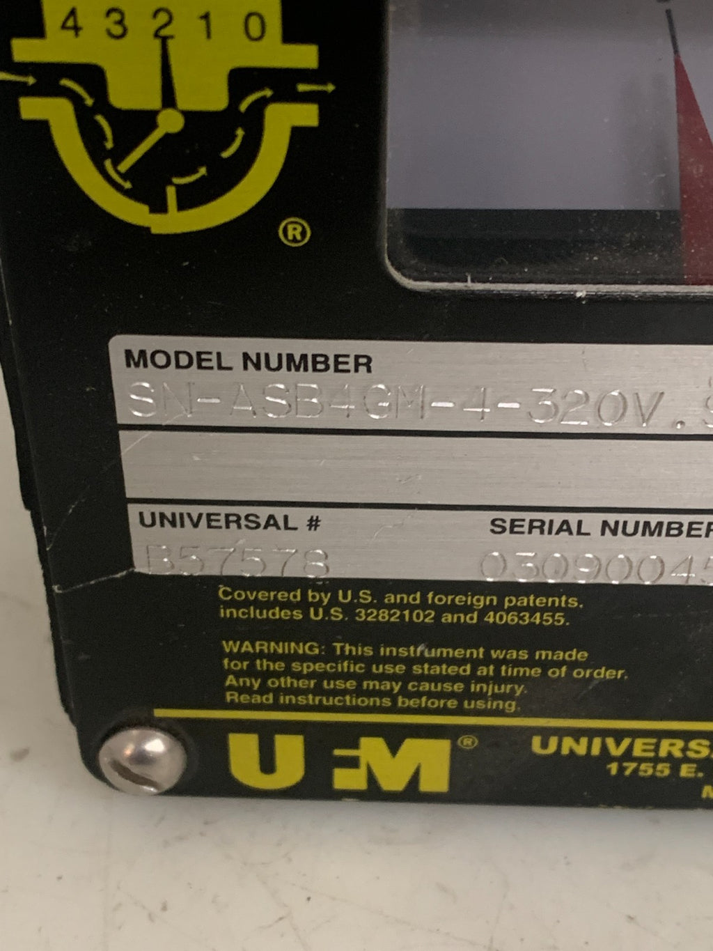 UNIVERSAL FLOW MONITORS SN-ASB4G4-4-320V.9-A1NL-C2