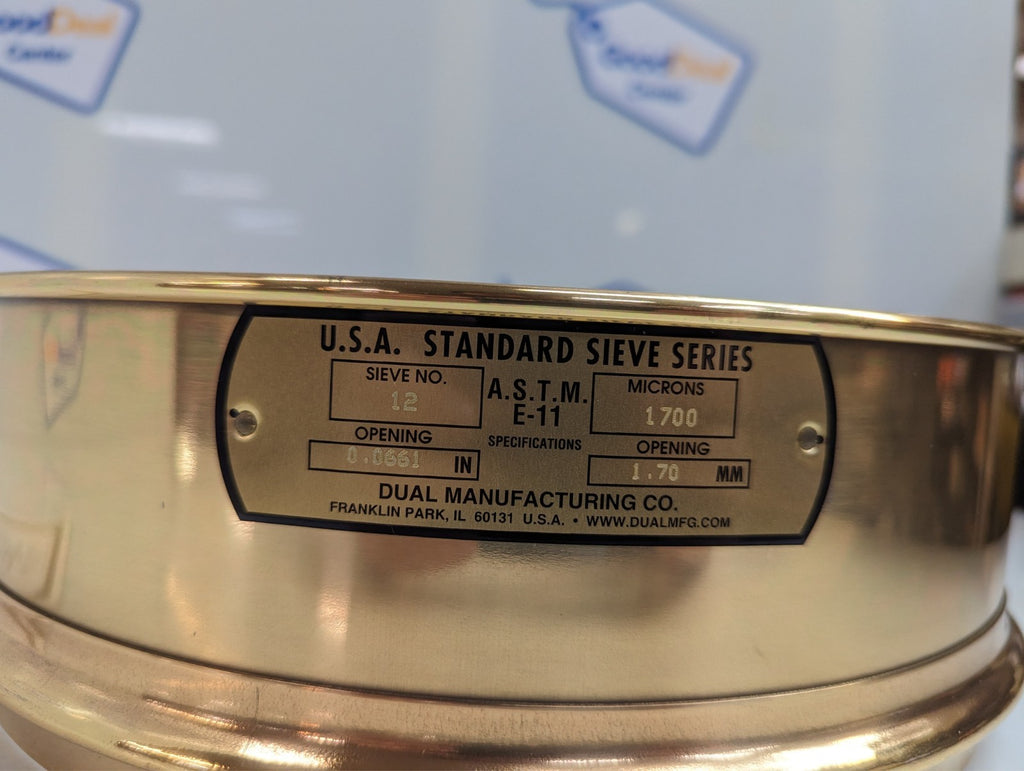 New Brass Dual Manufacturing No. 12 US Standard Sieve 0.0661 in/1.70 mm1