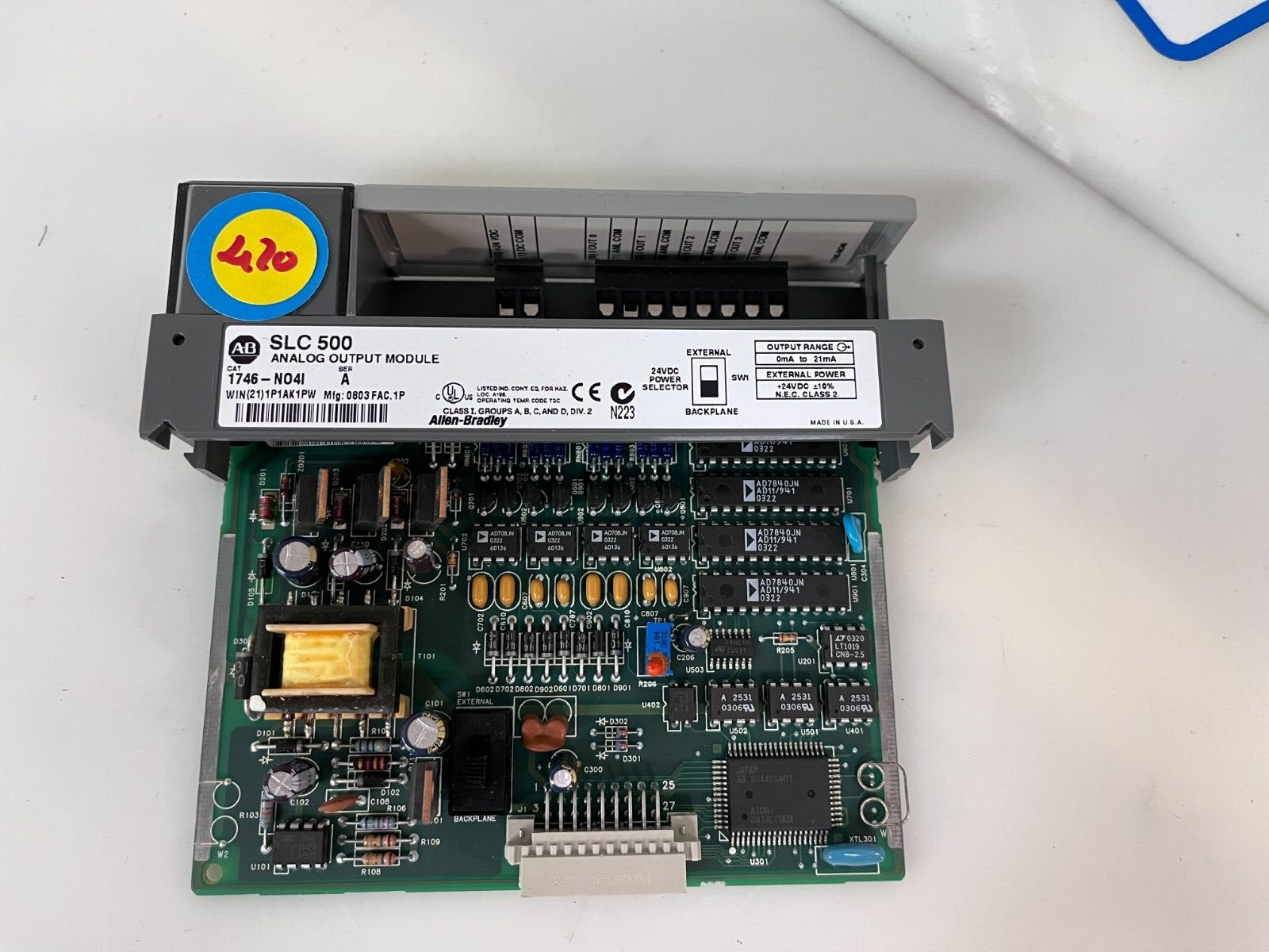 Allen Bradley 1746-NO41 Ser A SLC 500 Analog Output Module 1746NO41