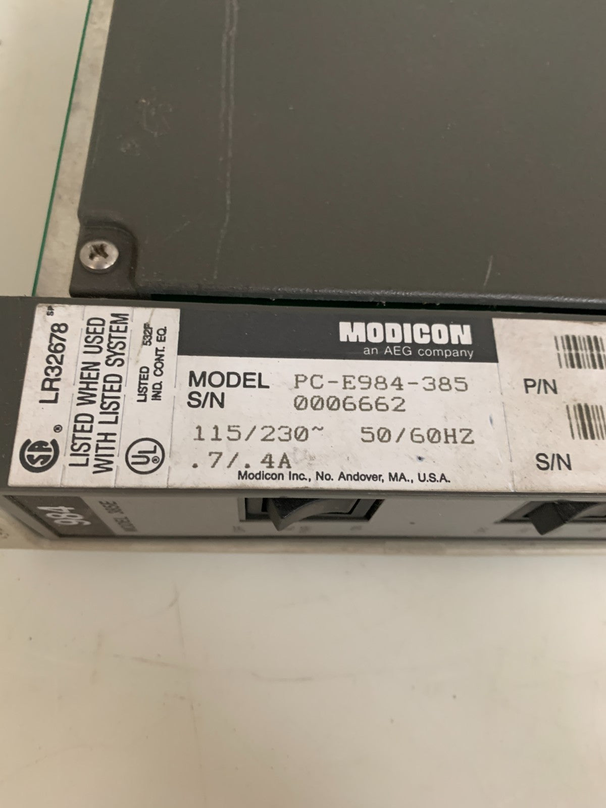 MODICON PC-E984 385 PROGRAMMABLE CONTROLLER