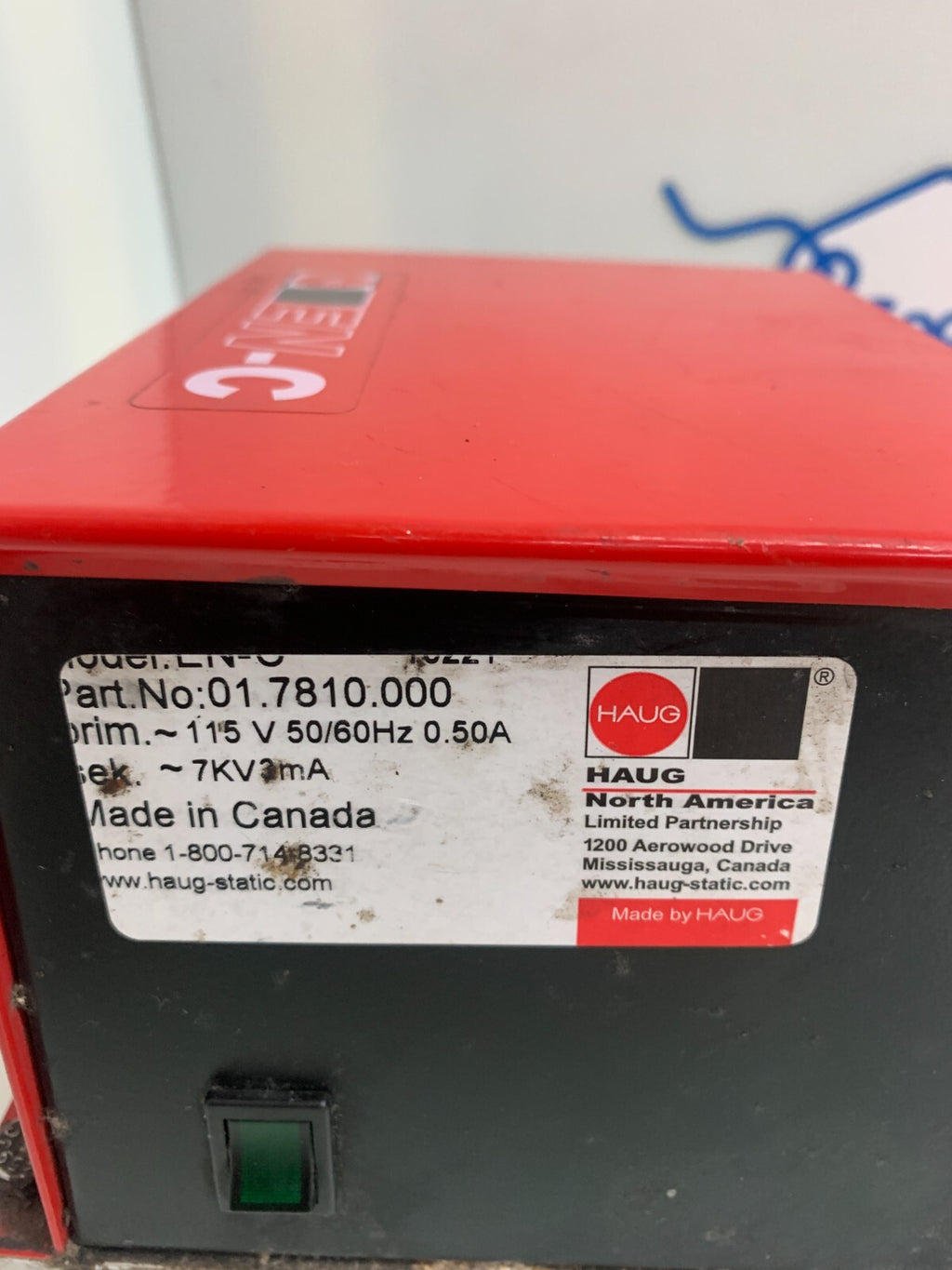Haug EN-C Power Supply Static Control Deionizer 01.7810.000