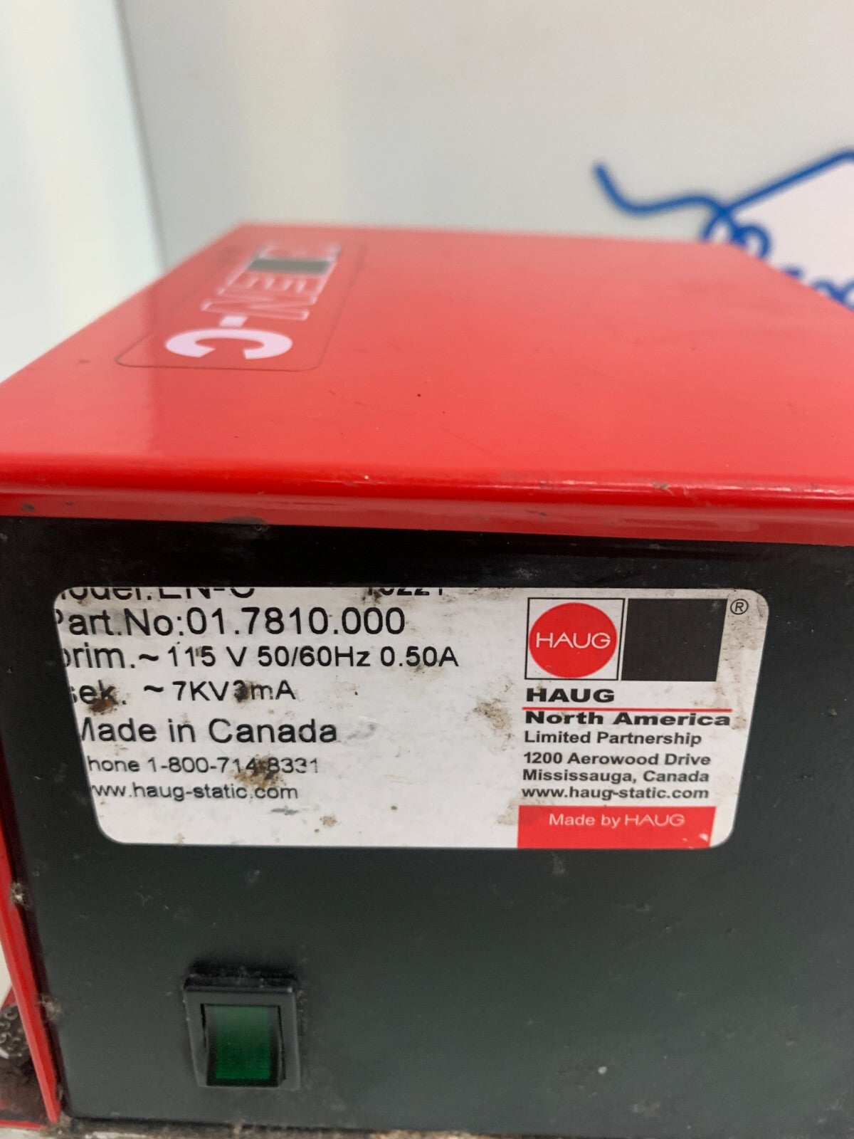 Haug EN-C Power Supply Static Control Deionizer 01.7810.000