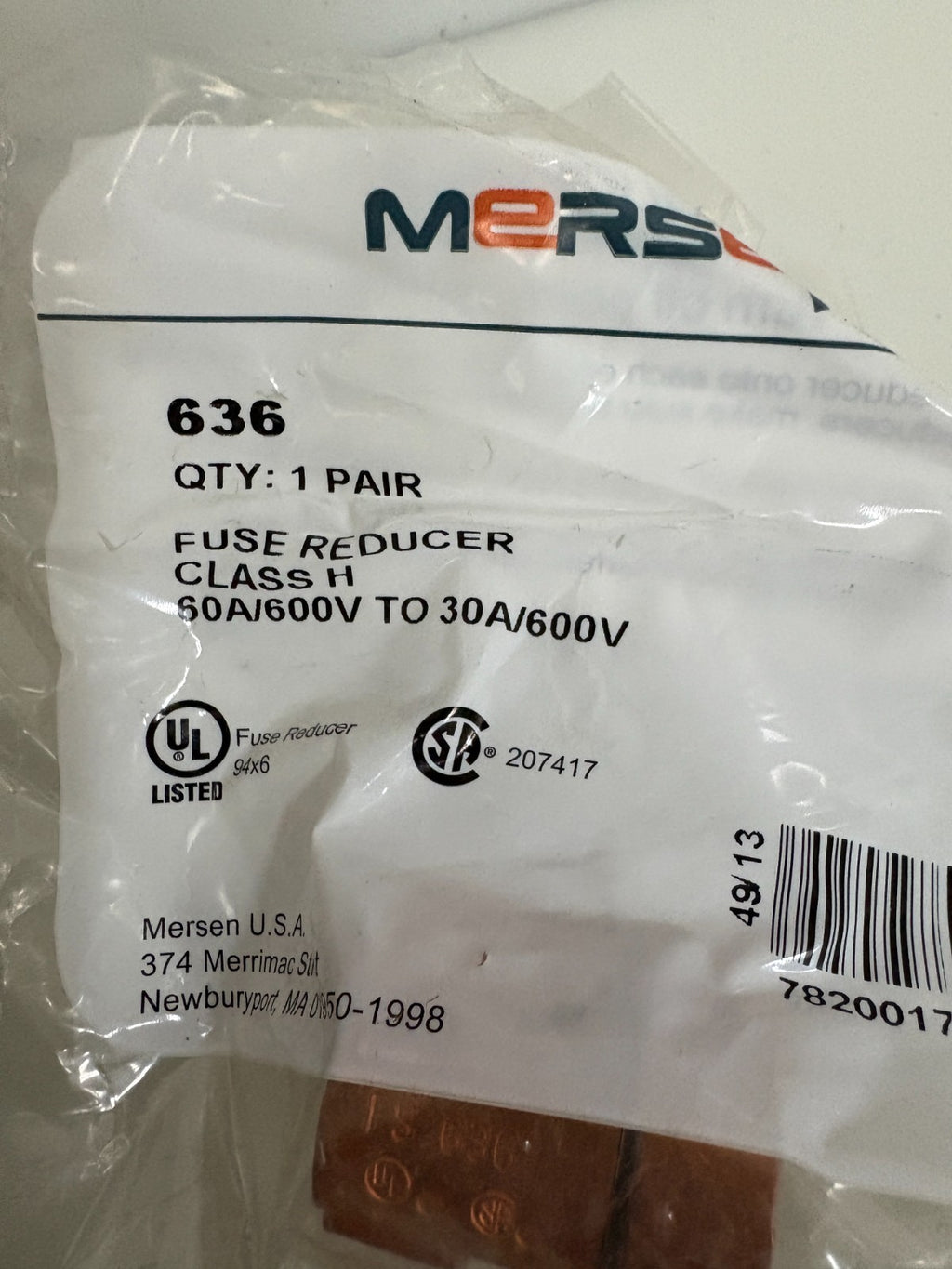 LOT OF 13 MERSEN FUSE REDUCER #636
