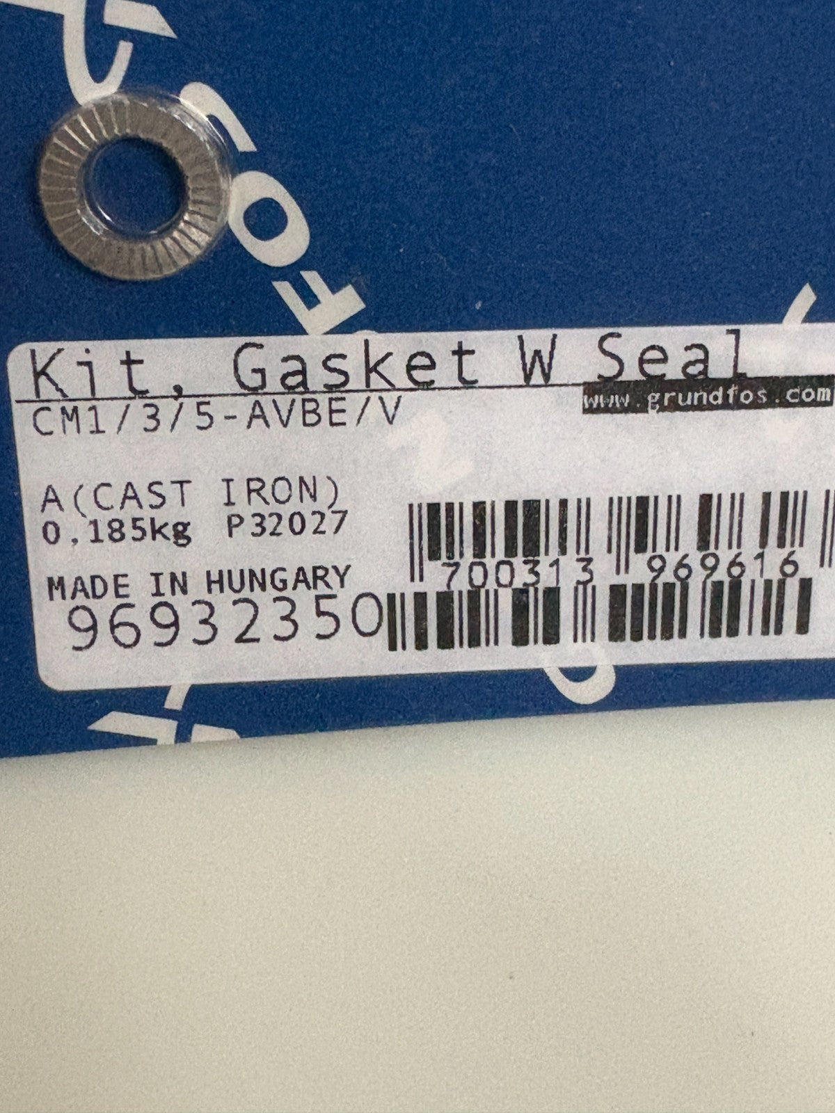 GRUNDFOS GASKET W/ SEAL KIT CM1/375-AVBE/V 96932350