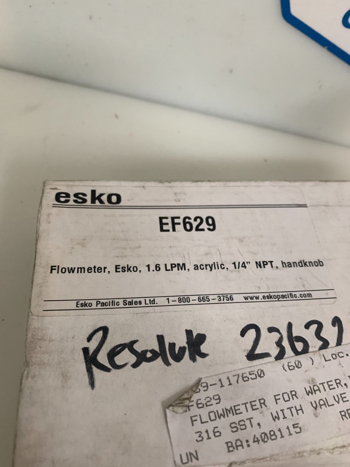 ESKO FLOWMETER EF 629