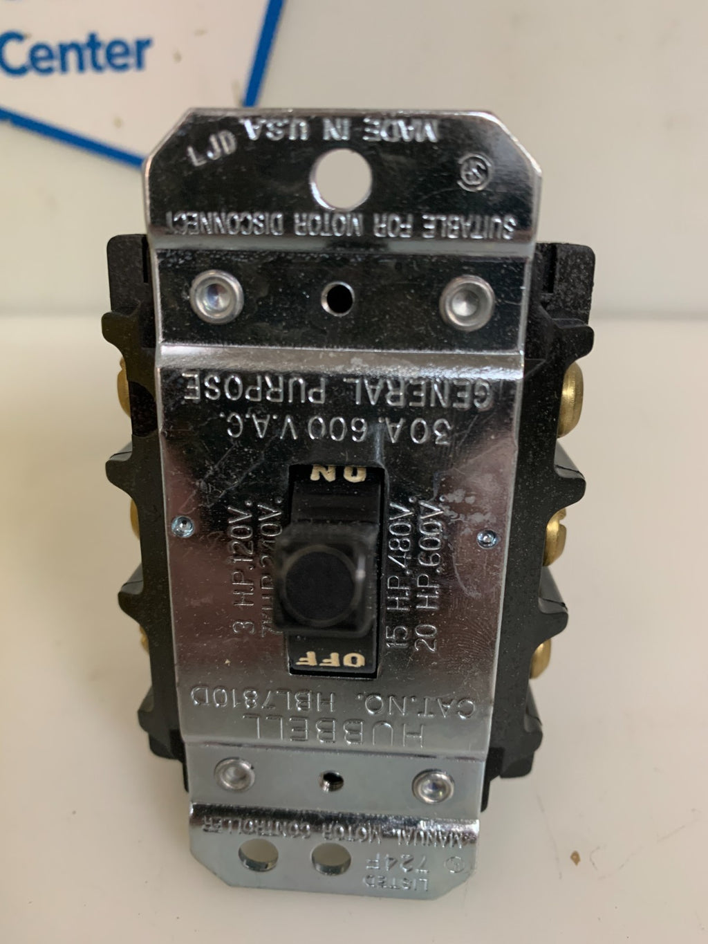HUBBELL MANUAL MOTOL DISCONNECT SWITCH HBL 7810D