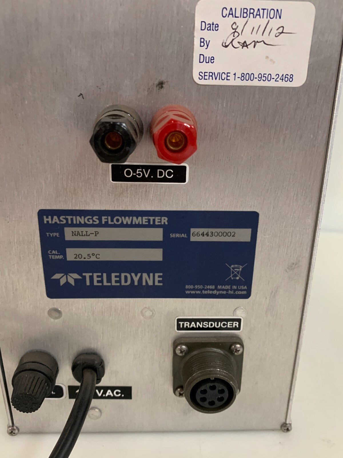 TELEDYNE HASTING MASS FLOW METER NALL-P