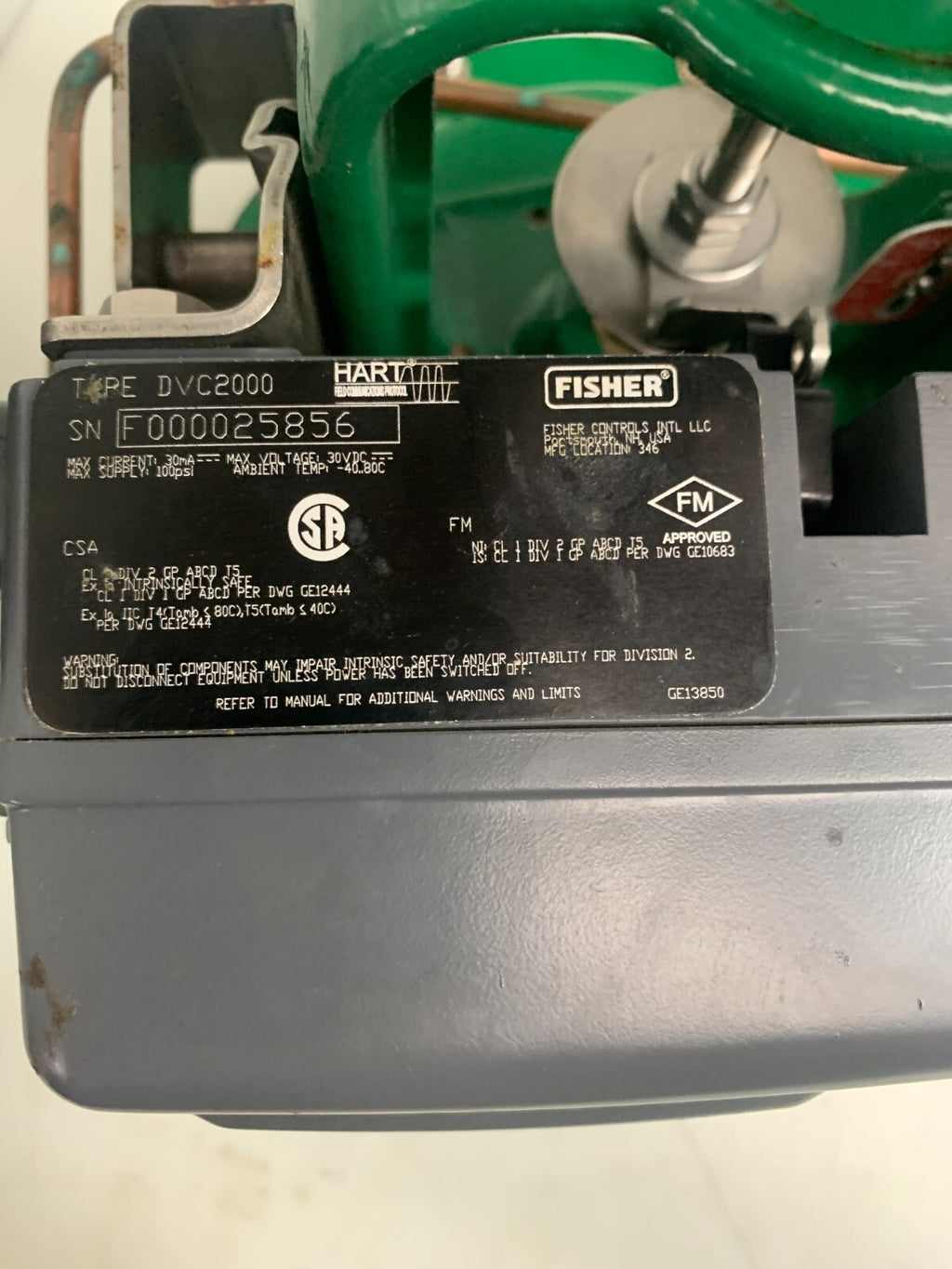 FISHER FILEDVUE INSTRUMENTS DVC2000  w/FS-67CFR-224  &  24588S2