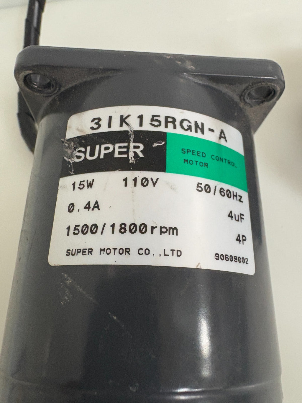 SUPER MOTOR SPEED CONTROL MOTOR 3IK15RGN-A W/GEAR HEAD 3GN18K