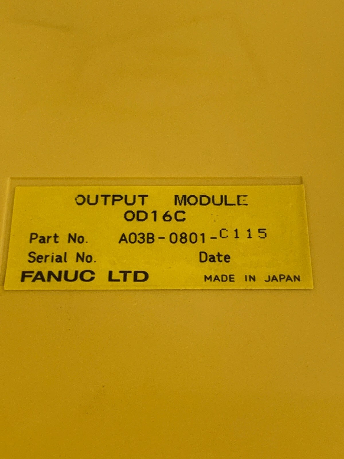 FANUC OD16C OUTPUT MODULE A03B-0801-C115