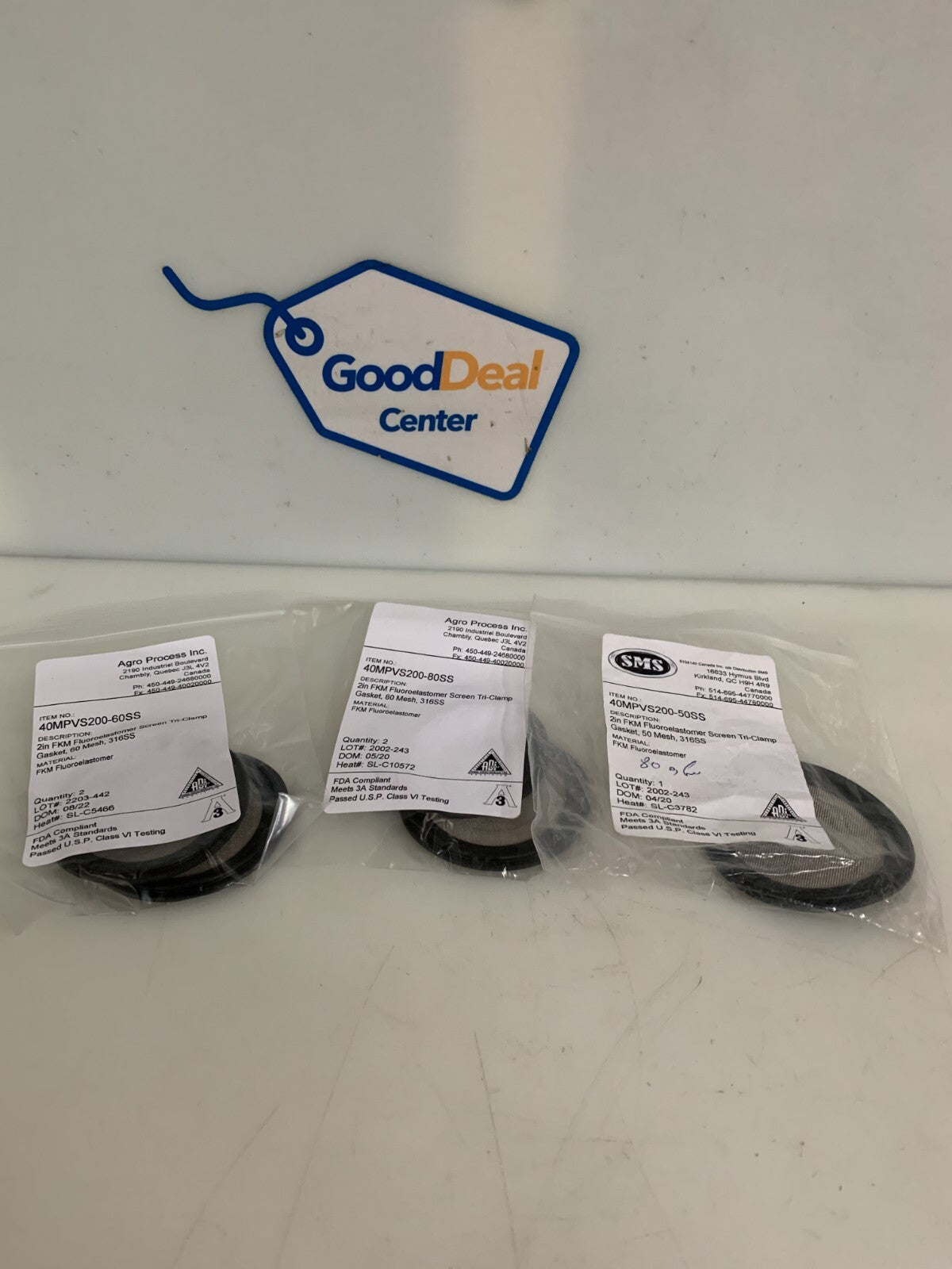 WIRE CARE MIX LOT OF 5 2" FKM SCREEN TRICLAMP GASKET0