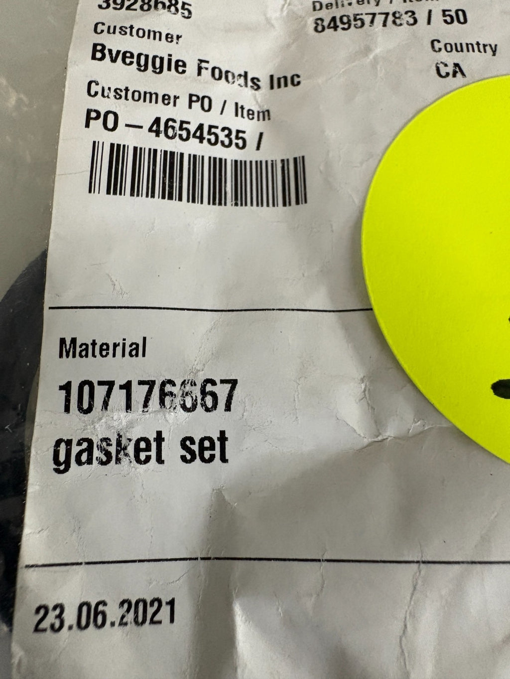 MULTIVAC GASKET SET 1071766672