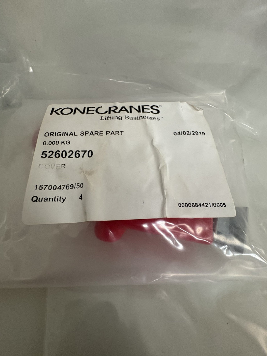 LOT OF 4 KONECRANES COVER 52602670