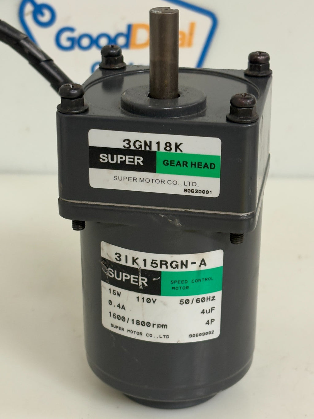 SUPER MOTOR SPEED CONTROL MOTOR 3IK15RGN-A W/GEAR HEAD 3GN18K