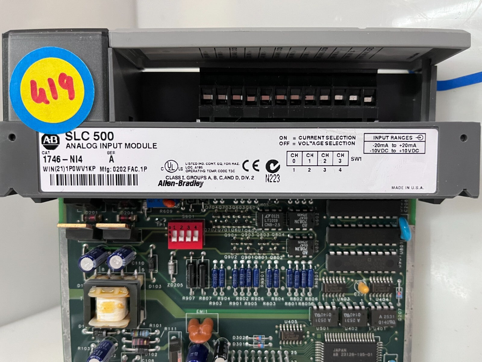 Allen-Bradley 1746-NI4 Ser A SLC 500 Analog Input Module 1746NI41