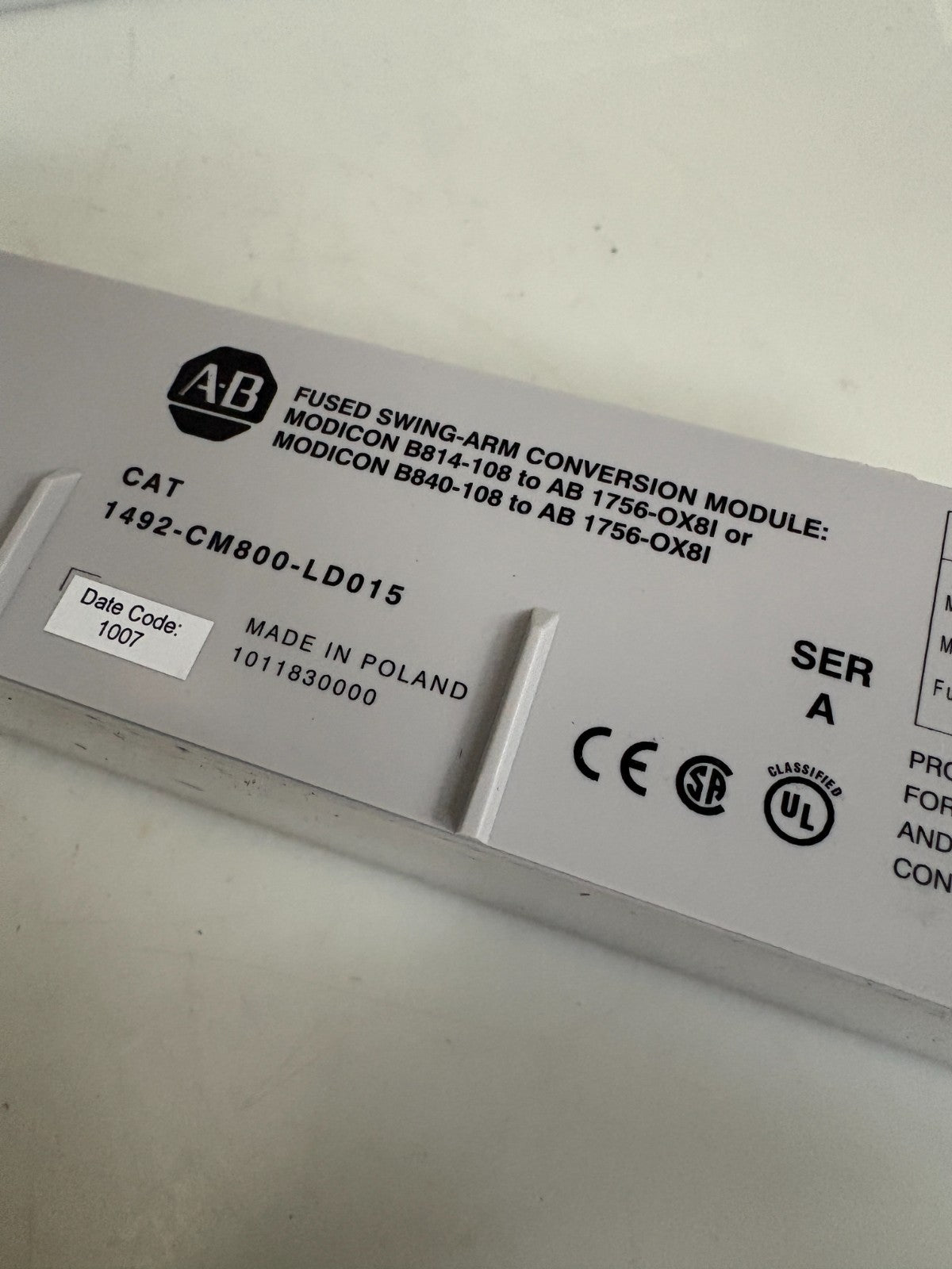 ALLEN BRADLEY PLC WIRING SYSTEM 1492-CM800-LD015