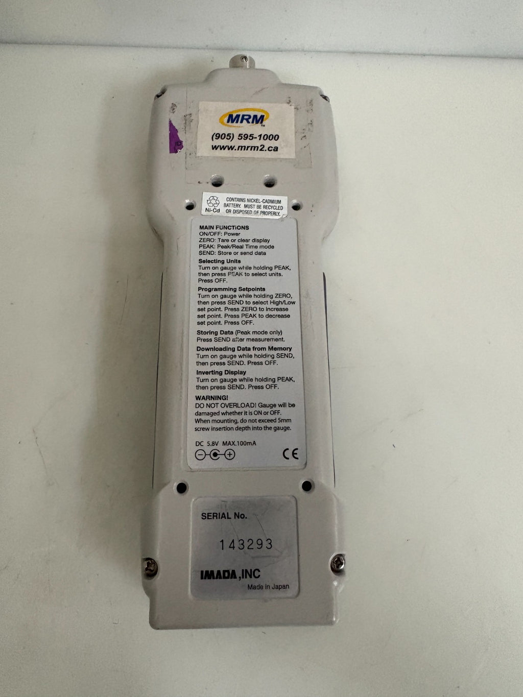 IMADA HTG-40 TORQUE DIGITAL FORCE GAUGE