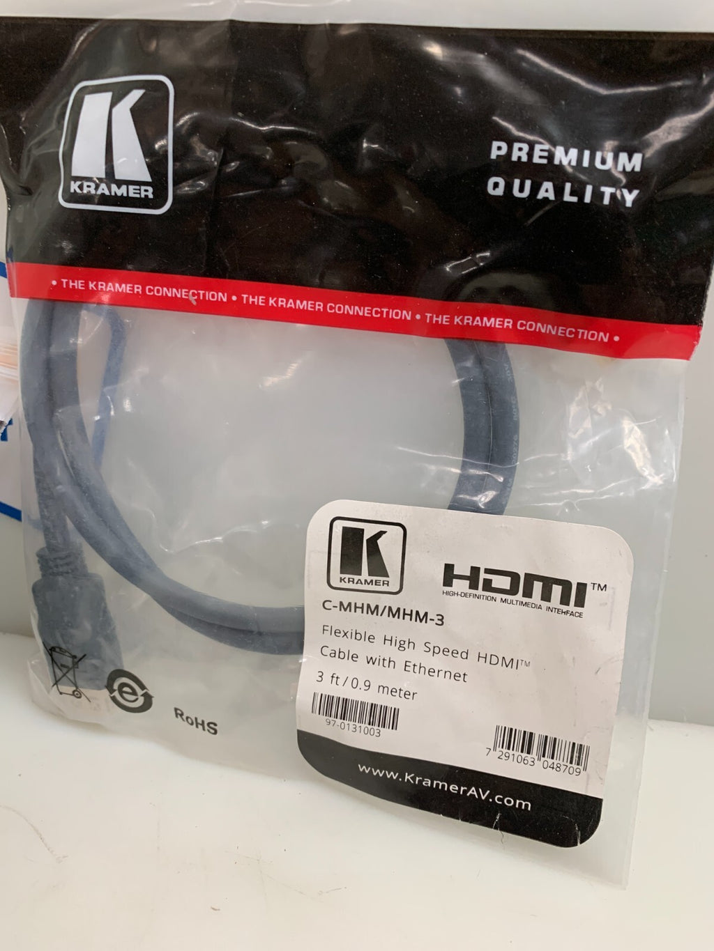 KRAMER HDMI Flexible High Speed Cable w/Ethernet C-MHM/MHM-3  (Lot of 10)