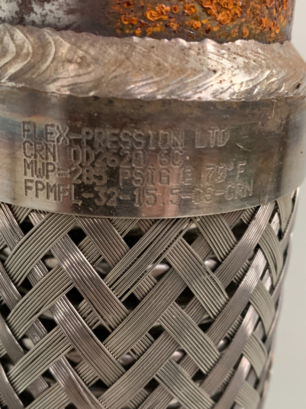 FLEX PRESSION STAINLESS STEEL BRAIDED HOSE W/FLANGE CRN OD2620 6C FRMFL-32-15.5-