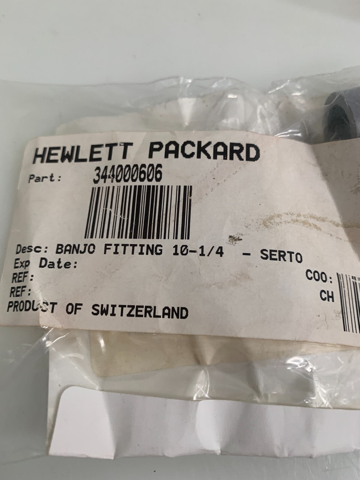 LOT OF 2 HP SCITEX SINGLE BANJO ADAPTOR 10 1/4 DIA #344000606