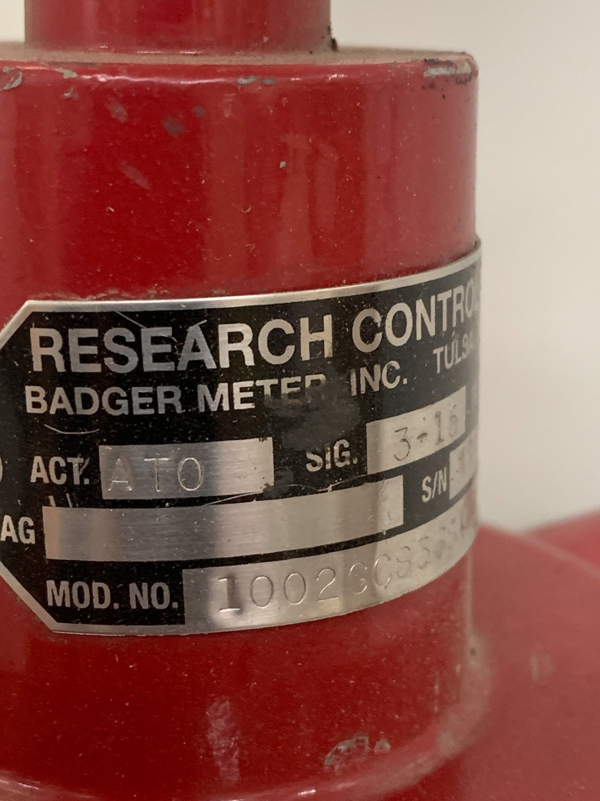 RESEARCH CONTROL VALVE BADGER METER VALVE 1002 GCS36SVOSDLNC2