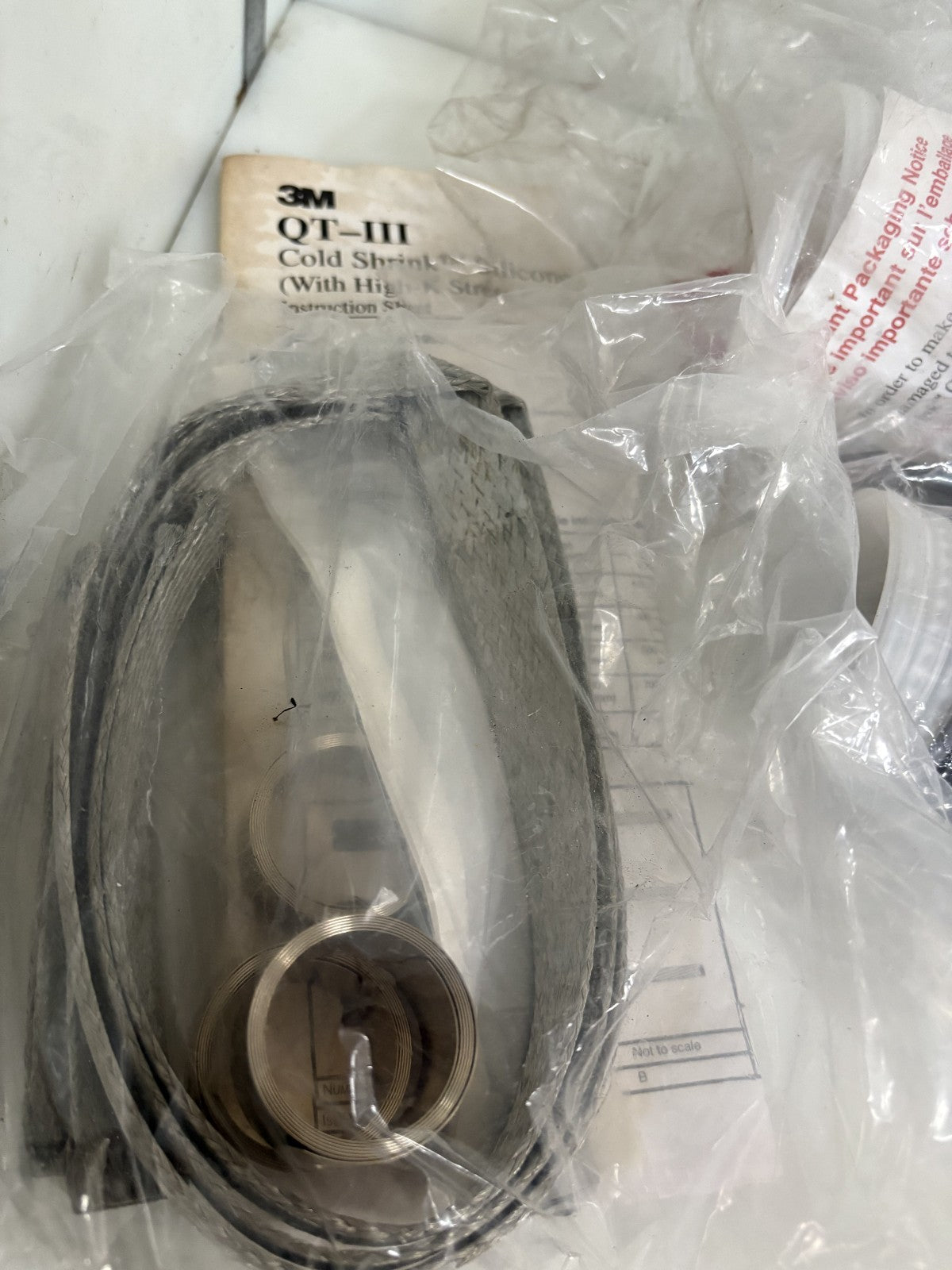 LOT OF 2 3M COLD SHRINK 7695-S-4 QTIII SILICONE RUBBER SKIRTER TERMINATION KIT2