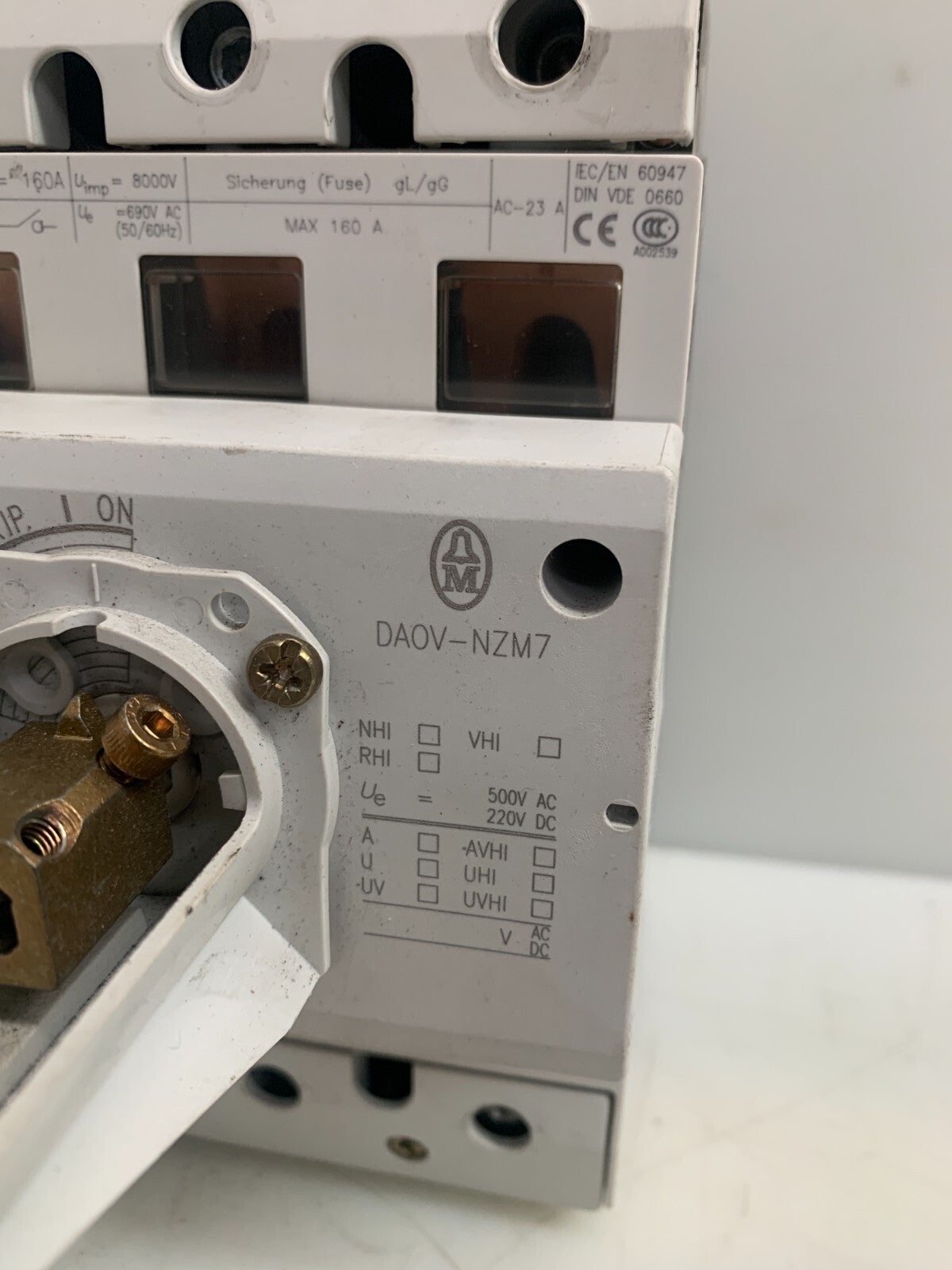 EATON / MOELLER  P7-160  Fuse Holder  w/DADV-NZM7  Shut Off Switch2