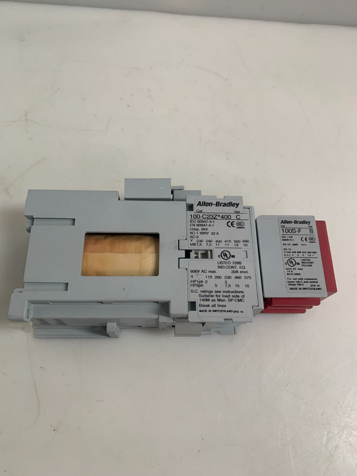 ALLEN BRADLEY SAFETY CONTACTOR 100S-C23ZJ422C 100-C23Z 400 C 100S-F C