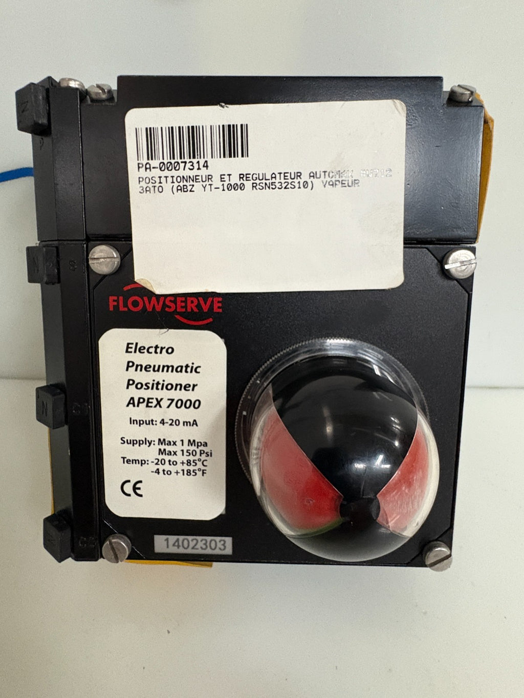 FLOWSERVE PNEUMATIC POSITIONER APEX 7000 W71237ATO