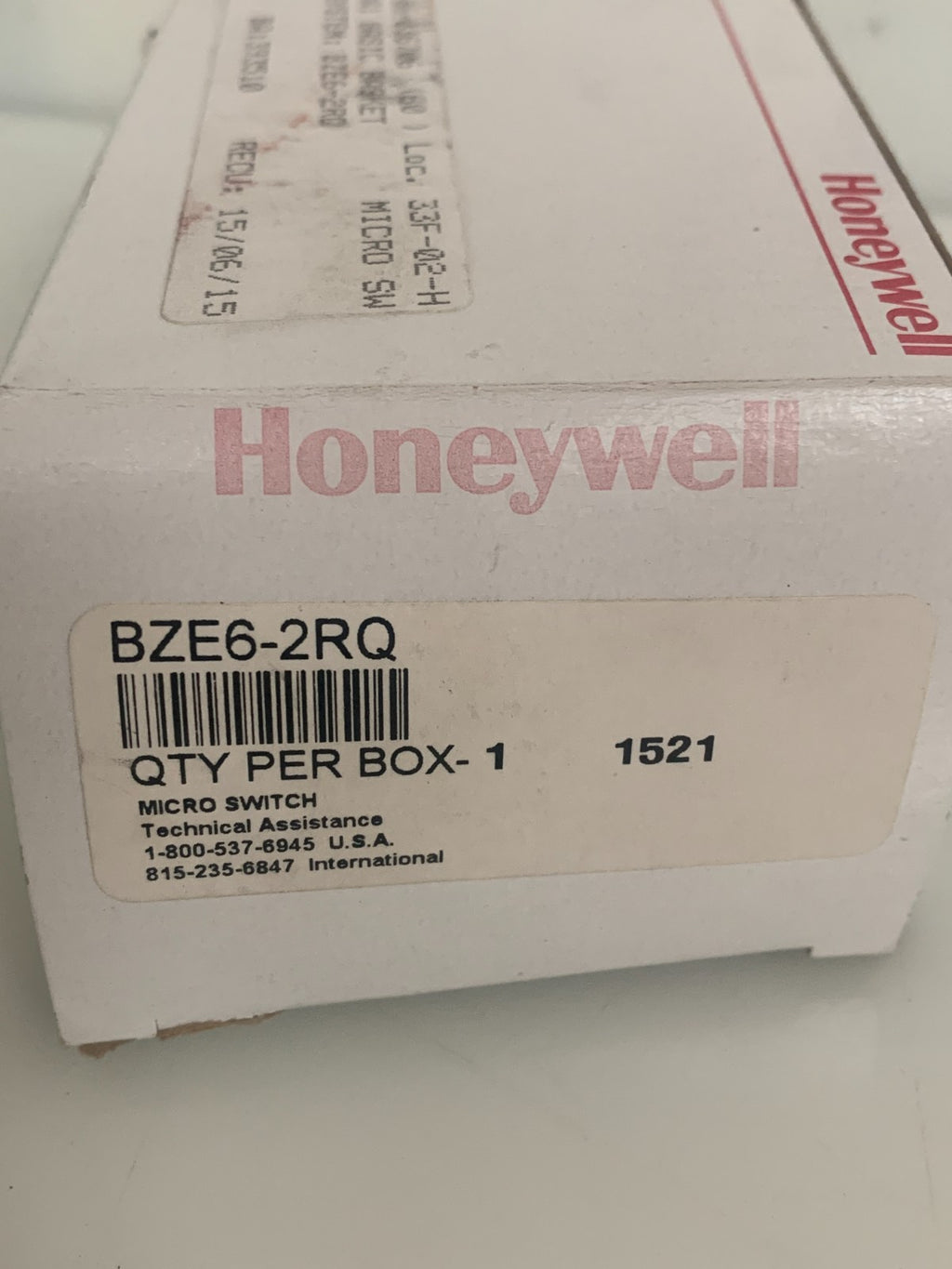 HONEYWELL LIMIT SWITCH BZE6-2RQ2