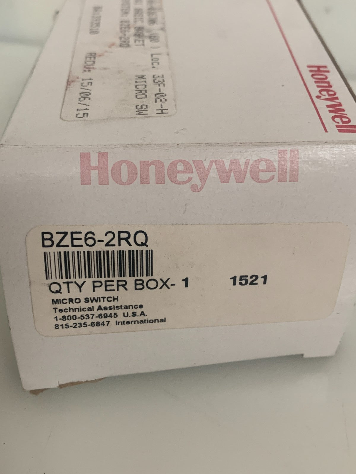 HONEYWELL LIMIT SWITCH BZE6-2RQ2