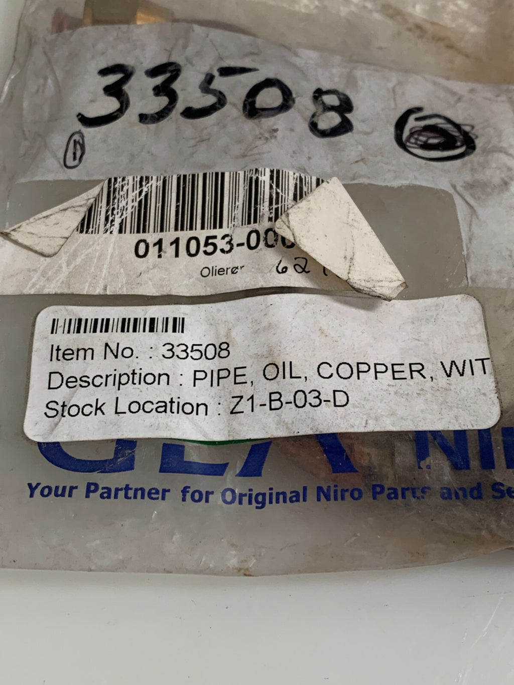GEA  Copper Oil Pipe  011053-0001  33508