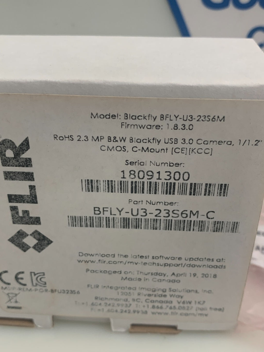FLIR Teledyne Blackfly BFLY-U3-23S6M-C Industrial Camera