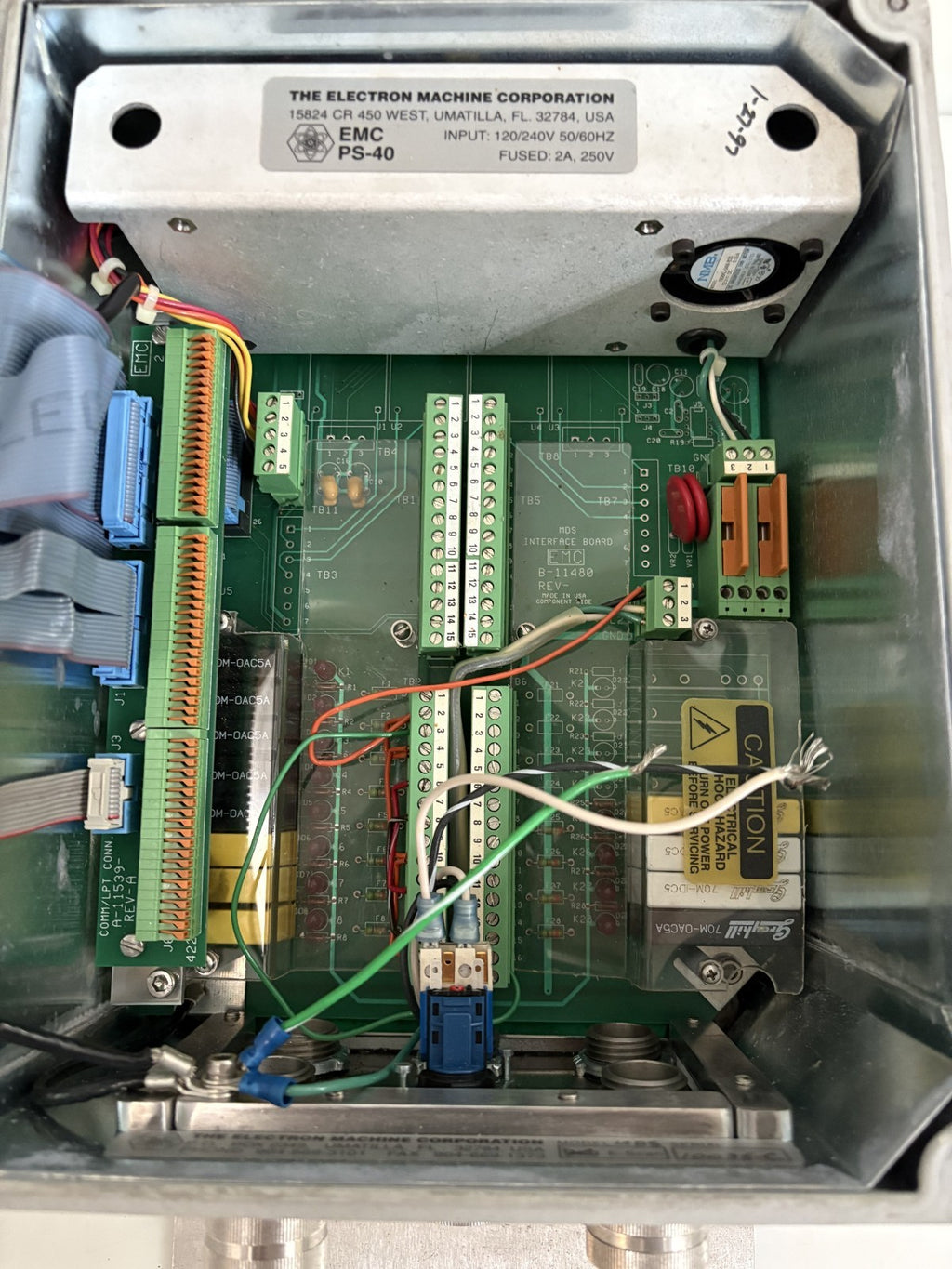 THE ELECTRON MACHINE CORP EMC PS-40 MPR E SCAN CONSOLE