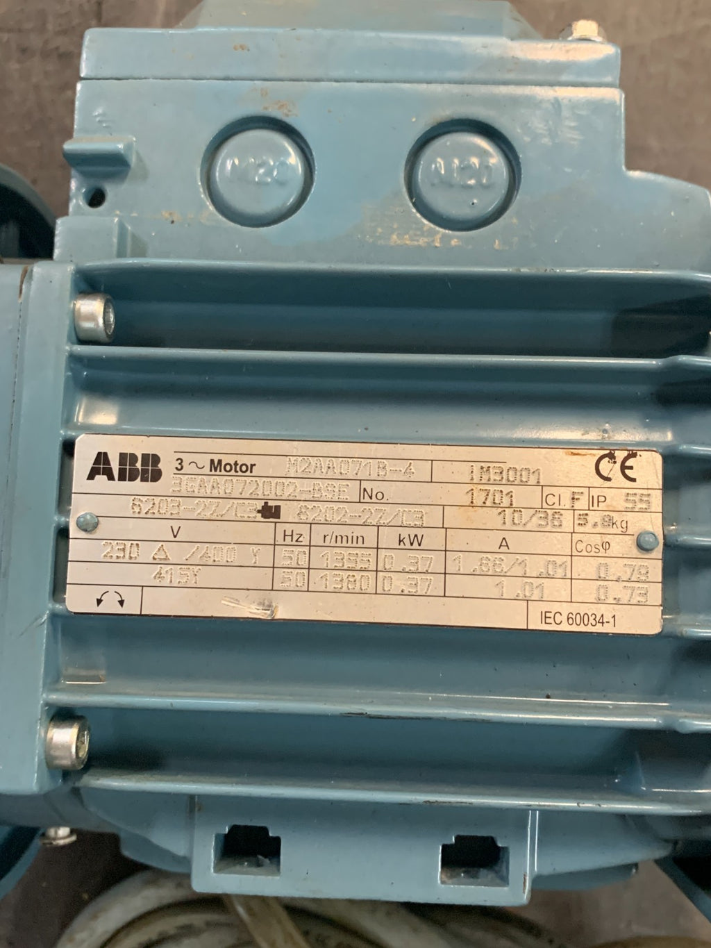 ABB HIGH EFFICIENCY ALUM. MOTOR M2AA071B-4