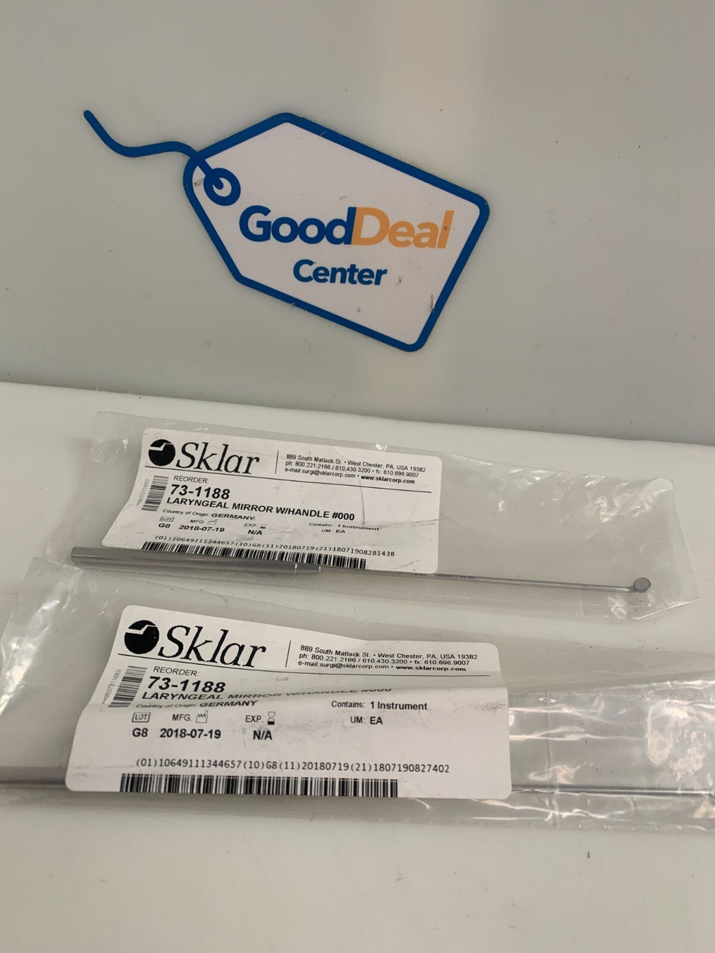 LOT OF 2 SKLAR LARYNGEAL MIRROR W/HANDLE #000 73-11800