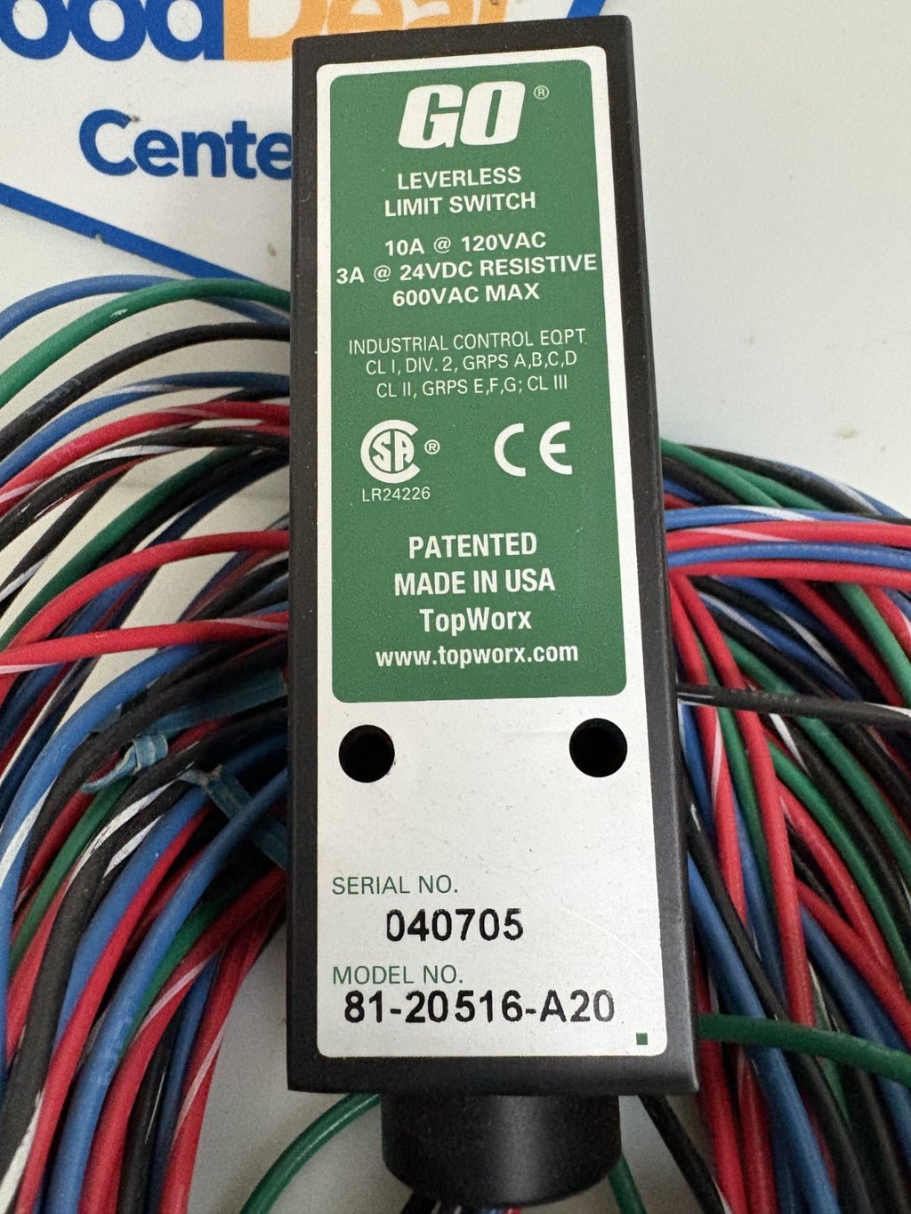 TOPWORX GO SWITCH LEVERLESS LIMIT SWITCH #81-20516-A20