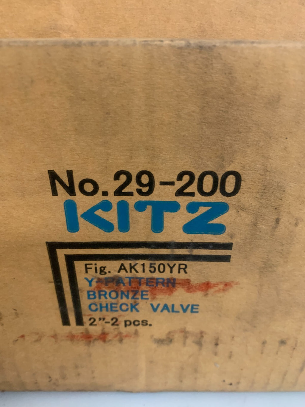 LOT OF 2  KITZ Y PATTERN CHECK VALVE #29-200 2" BRASS AK15OYR1