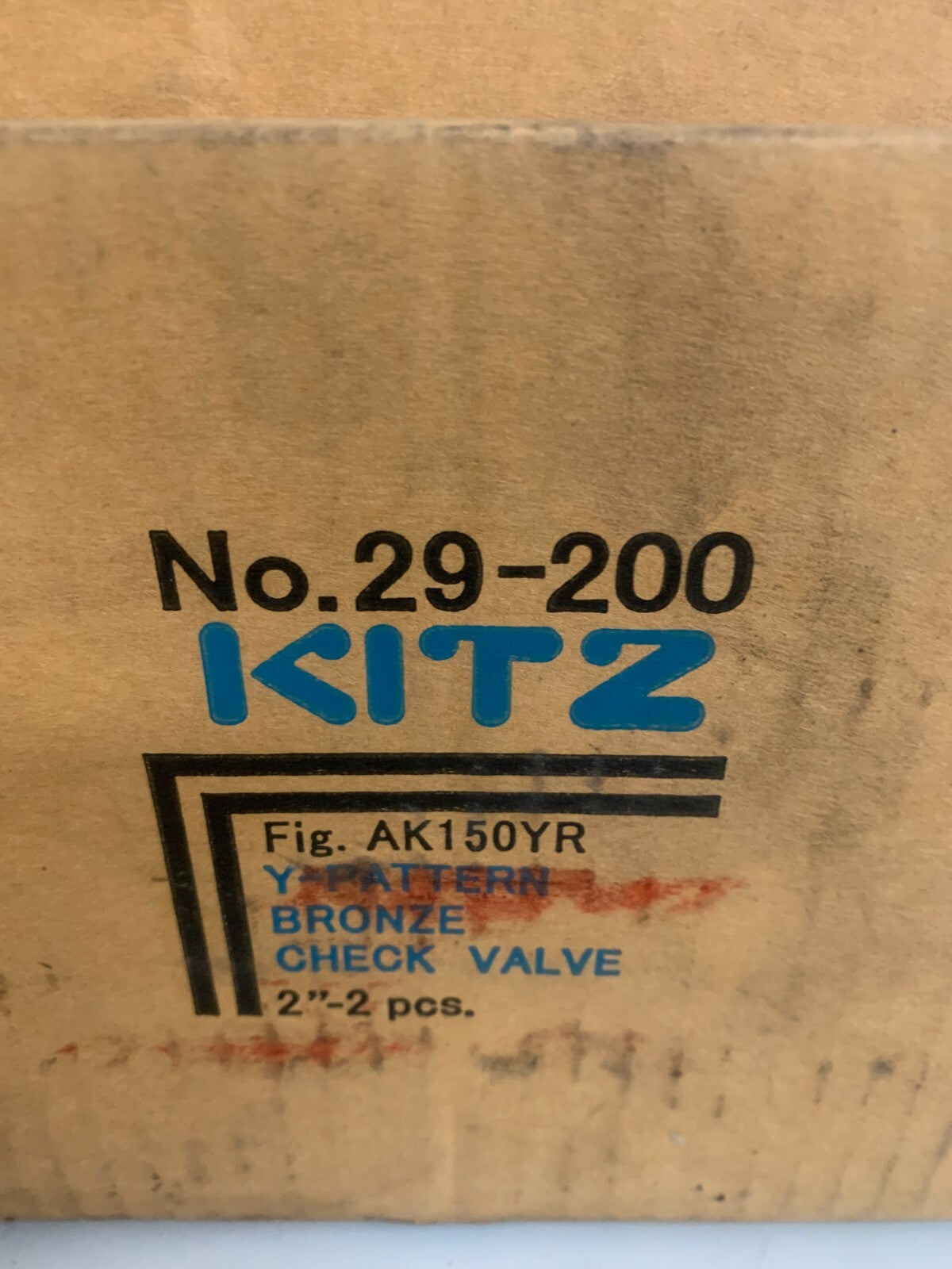 LOT OF 2  KITZ Y PATTERN CHECK VALVE #29-200 2" BRASS AK15OYR1