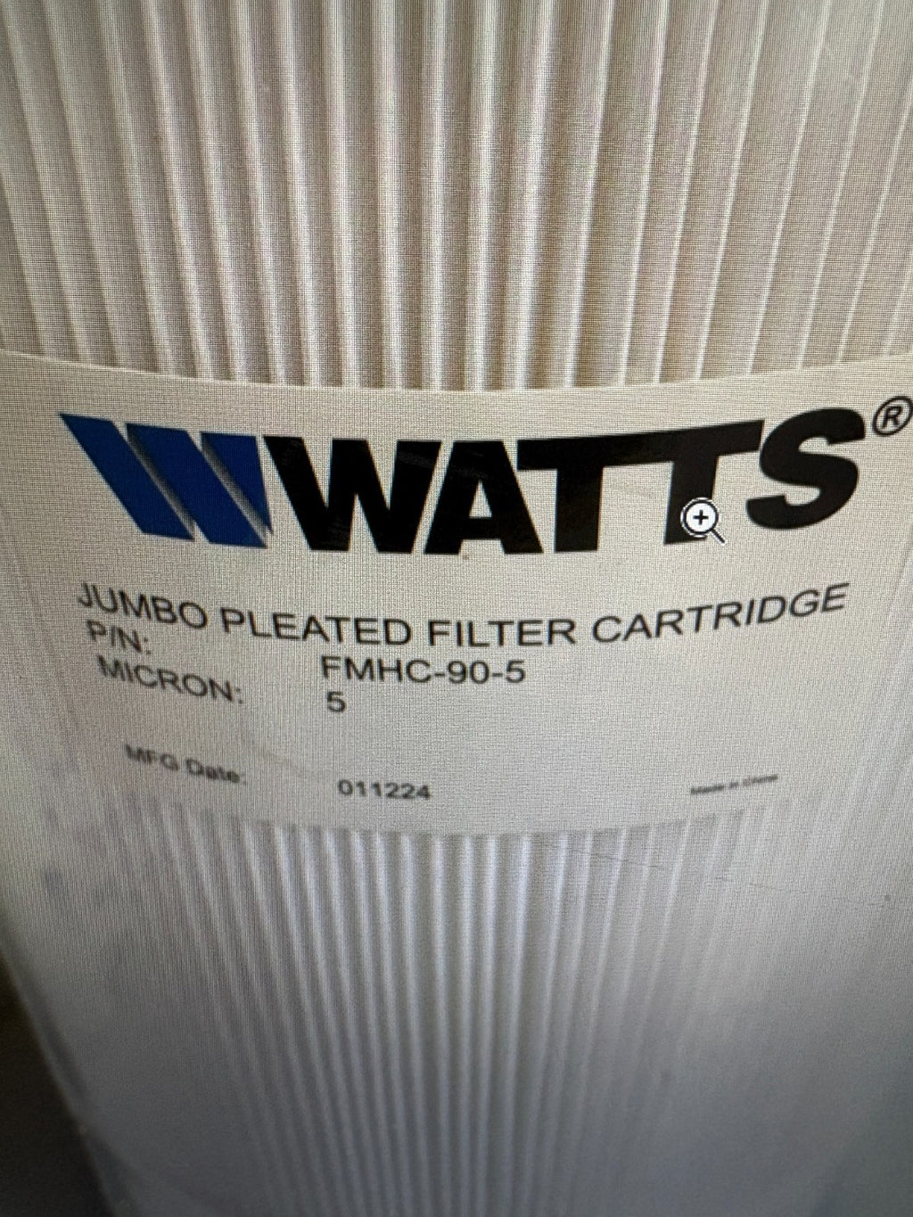 WATTS FLOW MAX JUMBO PLEATED FILTER CARTRIDGE 5 MICRON FMHC-90-5 EZ