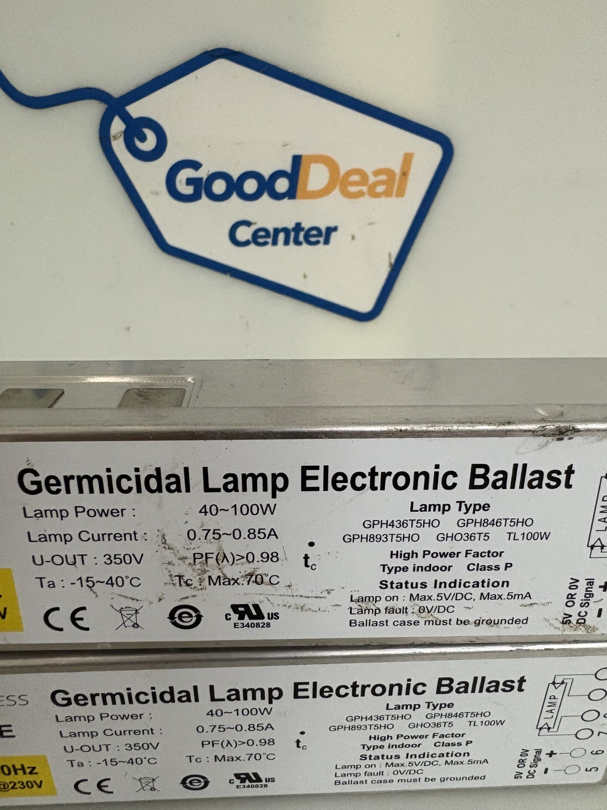 LOT OF 2 LIGHT PROGRESS GERMICIDAL UV LAMP ELECTRONIC BALLAST EB-120H-BE2